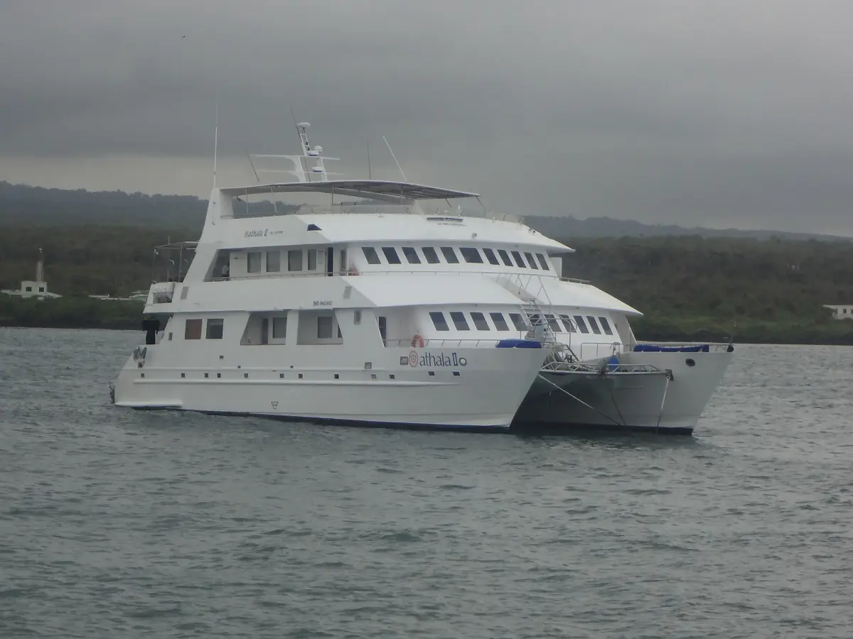 A cruise catamaran in Puerto Ayora