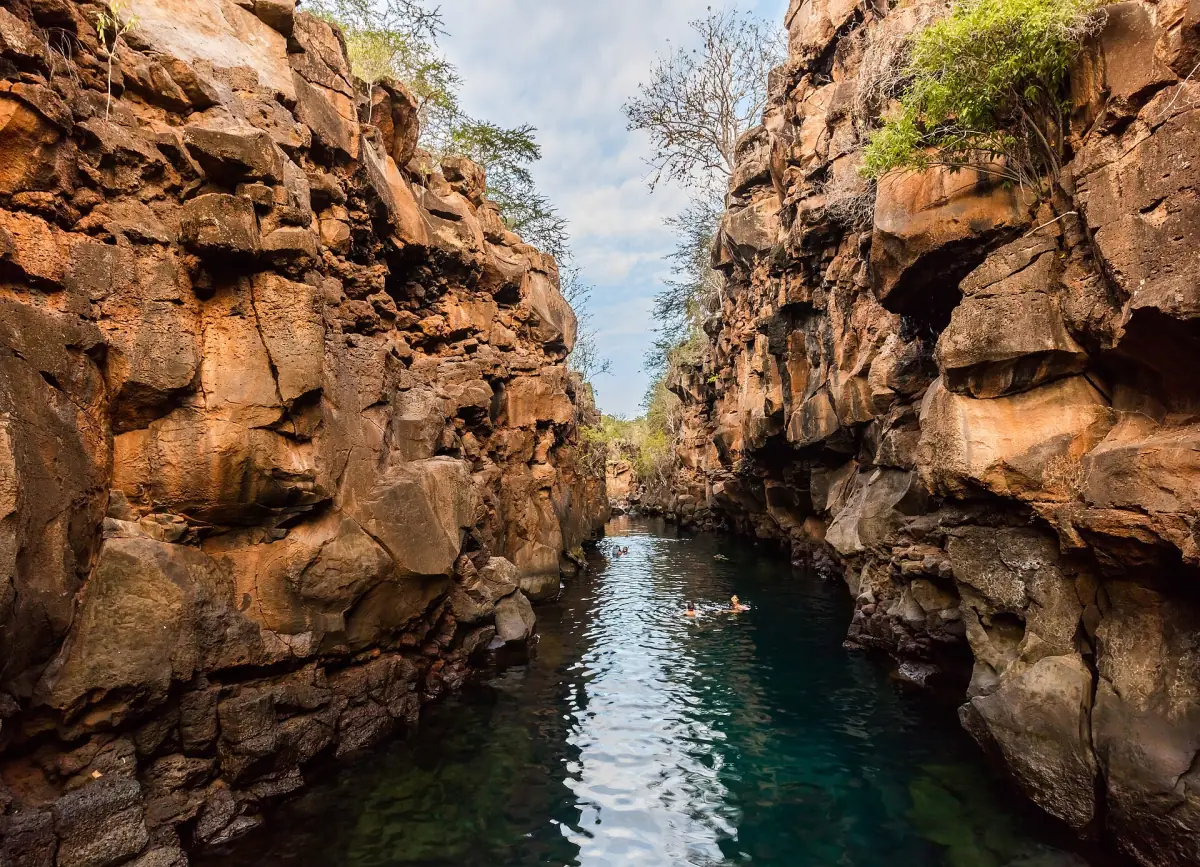 The narrow water-filled crevice of Las Grietas