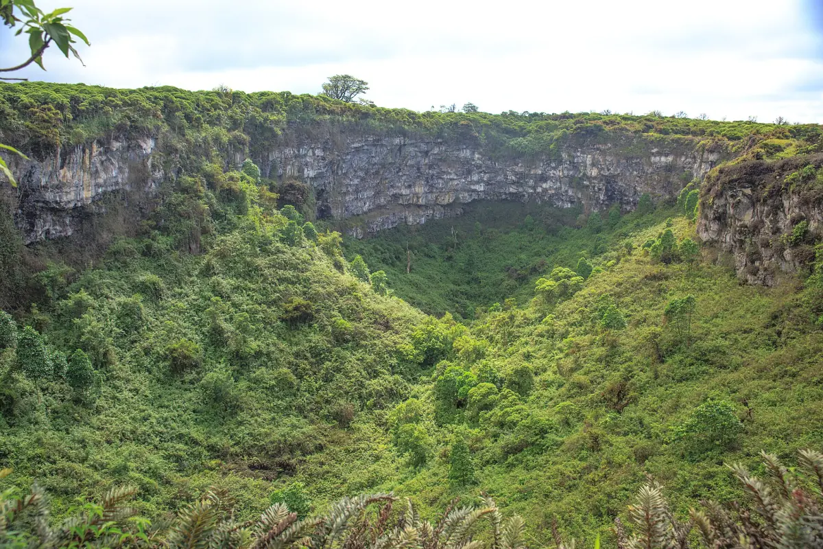 Los Gemelos pit crater in the Santa Cruz highlands