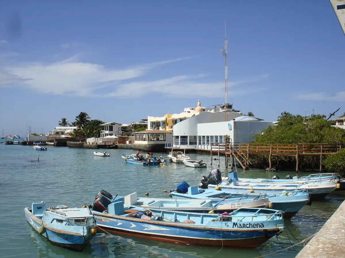 Water taxis in the harbour of Puerto Ayora
